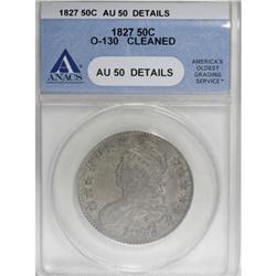 1827 50C Square Base 2 AU50 Details ANACS