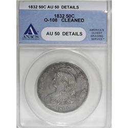 1832 50C Small Letters AU50 Details ANACS