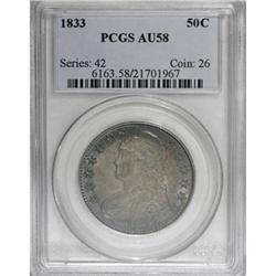 1833 50C AU58 PCGS