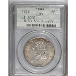 1836 50C Lettered Edge AU58 PCGS