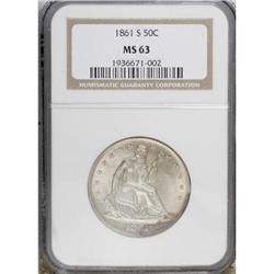 1861-S 50C MS63 NGC