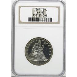 1869 50C PR62 NGC