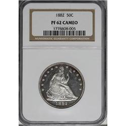 1882 50C PR62 Cameo NGC