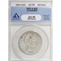 1897-S 50C AU50 Details ANACS