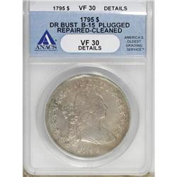 1795 $1 Draped Bust, Centered VF30 Details ANACS
