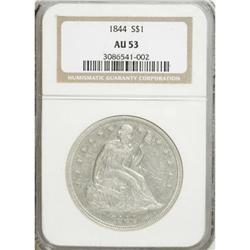 1844 $1 AU53 NGC