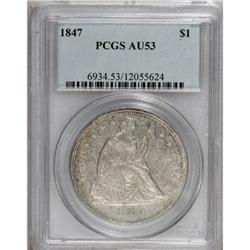 1847 $1 AU53 PCGS