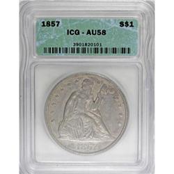 1857 $1 AU58 ICG