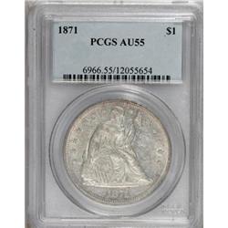 1871 $1 AU55 PCGS