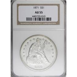 1871 $1 AU55 NGC