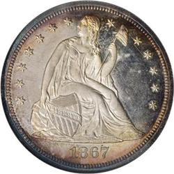 1867 $1 PR64 Cameo NGC