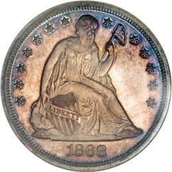 1868 $1 PR64 NGC