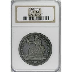 1874 T$1 PR62 NGC