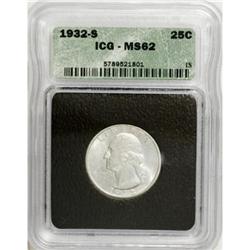 1932-S 25C MS62 ICG