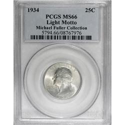1934 25C Light Motto MS66 PCGS