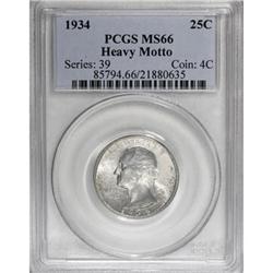 1934 25C Heavy Motto MS66 PCGS