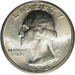 1934 25C Doubled Die Obverse MS64 PCGS