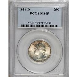 1934-D 25C Medium Motto MS65 PCGS