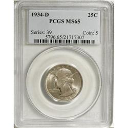 1934-D 25C Medium Motto MS65 PCGS