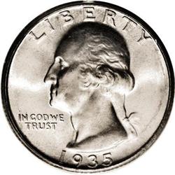 1935-S 25C MS67 PCGS