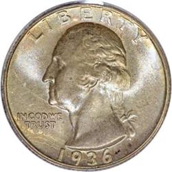1936-S 25C MS67 PCGS