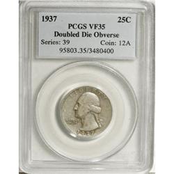 1937 25C Doubled Die Obverse VF35 PCGS