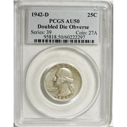 1942-D 25C Doubled Die Obverse AU50 PCGS