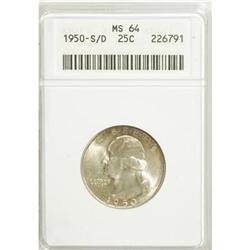 1950-S/D 25C MS64 ANACS