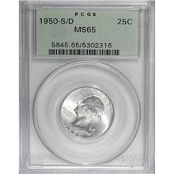 1950-S/D 25C MS65 PCGS