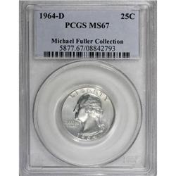 1964-D 25C MS67 PCGS