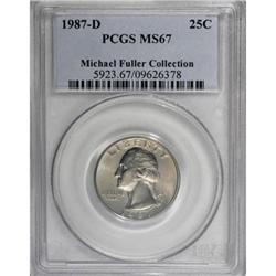 1987-D 25C MS67 PCGS