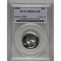 1950[25C] PR66 Cameo PCGS. This fully brilliant and pro