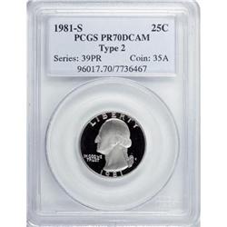 1981-S 25C Type Two PR70 Deep Cameo PCGS