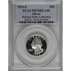 1993-S 25C Silver PR70 Deep Cameo PCGS