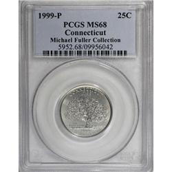 1999-P 25C Connecticut MS68 PCGS