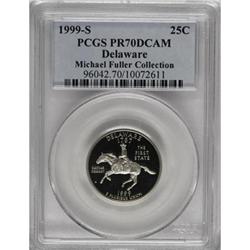 1999-S 25C Delaware Clad PR70 Deep Cameo PCGS