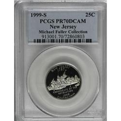 1999-S 25C New Jersey Clad PR70 Deep Cameo PCGS