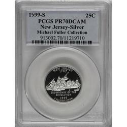 1999-S 25C New Jersey Silver PR70 Deep Cameo