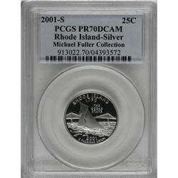 2001-S 25C Rhode Island Silver PR70 Deep Cameo