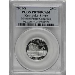 2001-S 25C Kentucky Silver PR70 Deep Cameo PCGS