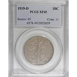 1919-D 50C XF45 PCGS