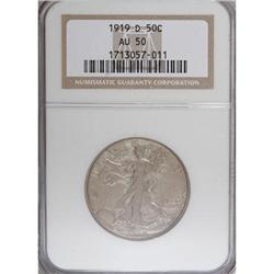 1919-D 50C AU50 NGC