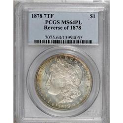 1878 7TF $1 Reverse of 1878 MS64 Prooflike PCGS