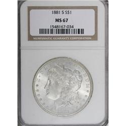 1881-S $1 MS67 NGC