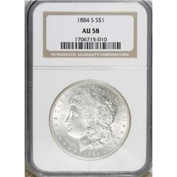 1884-S $1 AU58 NGC