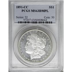 1891-CC $1 MS63 Deep Mirror Prooflike PCGS