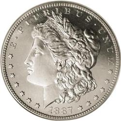 1887 $1 PR64 Cameo NGC