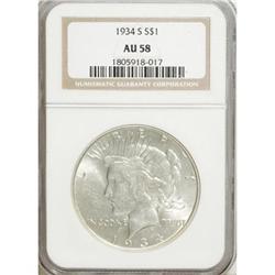 1934-S $1 AU58 NGC