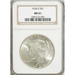 1934-S $1 MS61 NGC