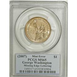 George Washington $1 Plain Edge MS65 PCGS